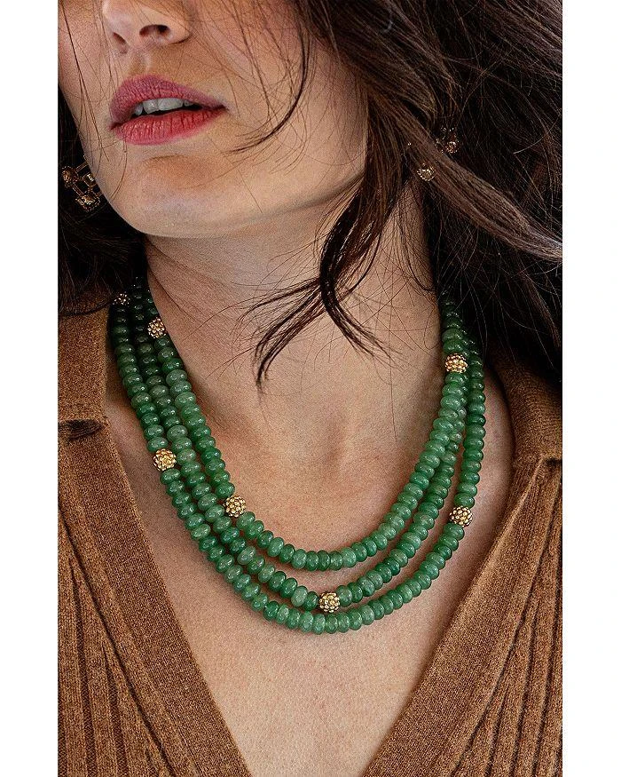 商品Capucine De Wulf|Berry & Jade Bead Triple Strand Necklace in 18K Gold Plated, 18",价格¥2205,第2张图片详细描述