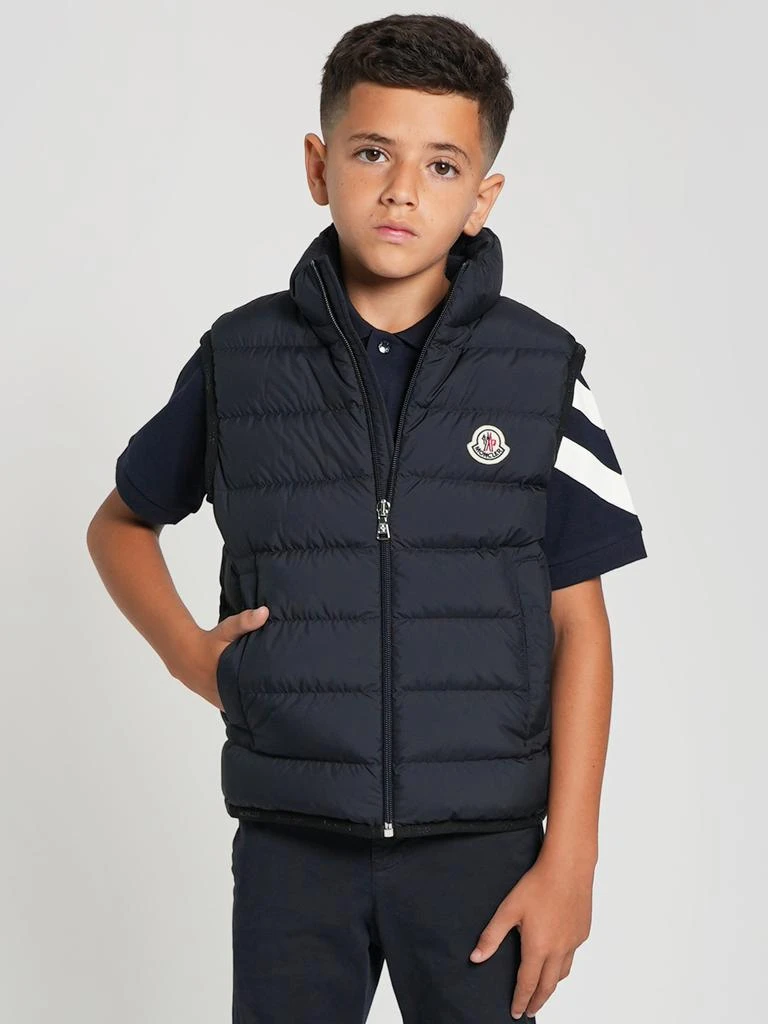 商品Moncler|Moncler Enfant Boys Down Padded Contrin Gilet in Navy,价格¥3581,第1张图片