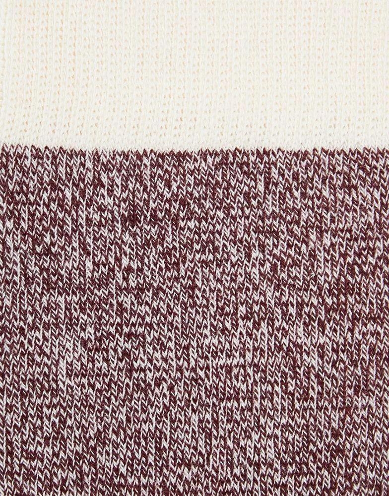 商品ASOS|ASOS DESIGN twist ribbed socks in red and off-white,价格¥39,第4张图片详细描述