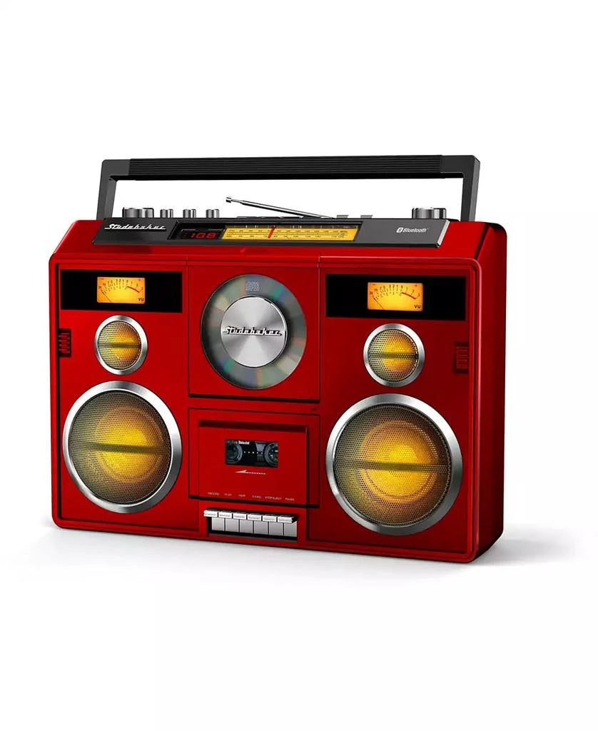 商品Studebaker|SB2140R Sound Station Portable Stereo Bluetooth, CD, AM/FM Radio, Cassette Recorder,价格¥1737,第1张图片