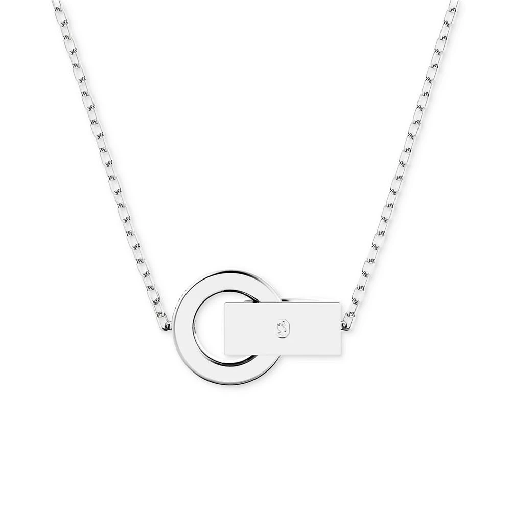 商品Swarovski|Rhodium-Plated Color Pavé Interlocking Loop 29-1/2" Adjustable Pendant Necklace,价格¥1469,第4张图片详细描述