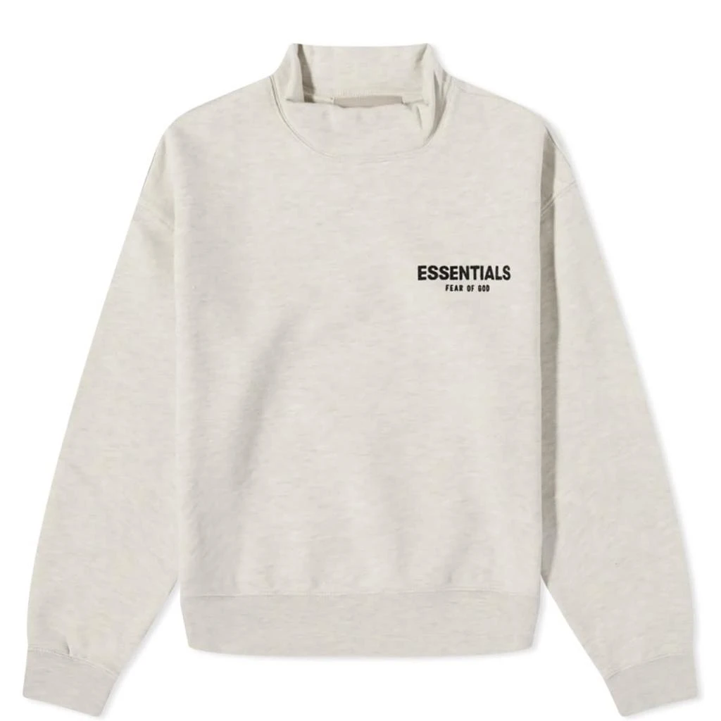 商品Essentials|FEAR OF GOD ESSENTIALS Kids ESS Mock Neck Sweat - Light Oatmeal,价格¥272,第1张图片