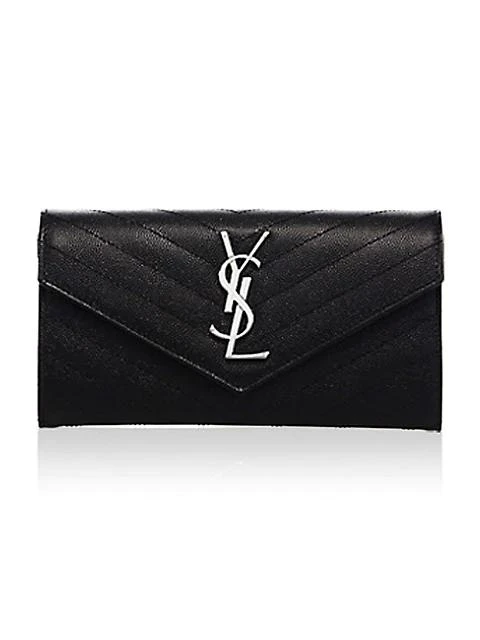 商品Yves Saint Laurent|Monogramme Silvertone 长款钱包,价格¥5581,第1张图片