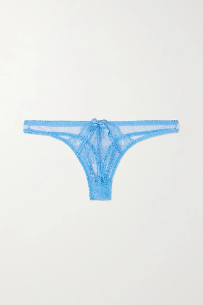 商品L'Agent by Agent Provocateur|Rozlyn 蕾丝边饰绢网缎布丁字裤,价格¥282,第1张图片