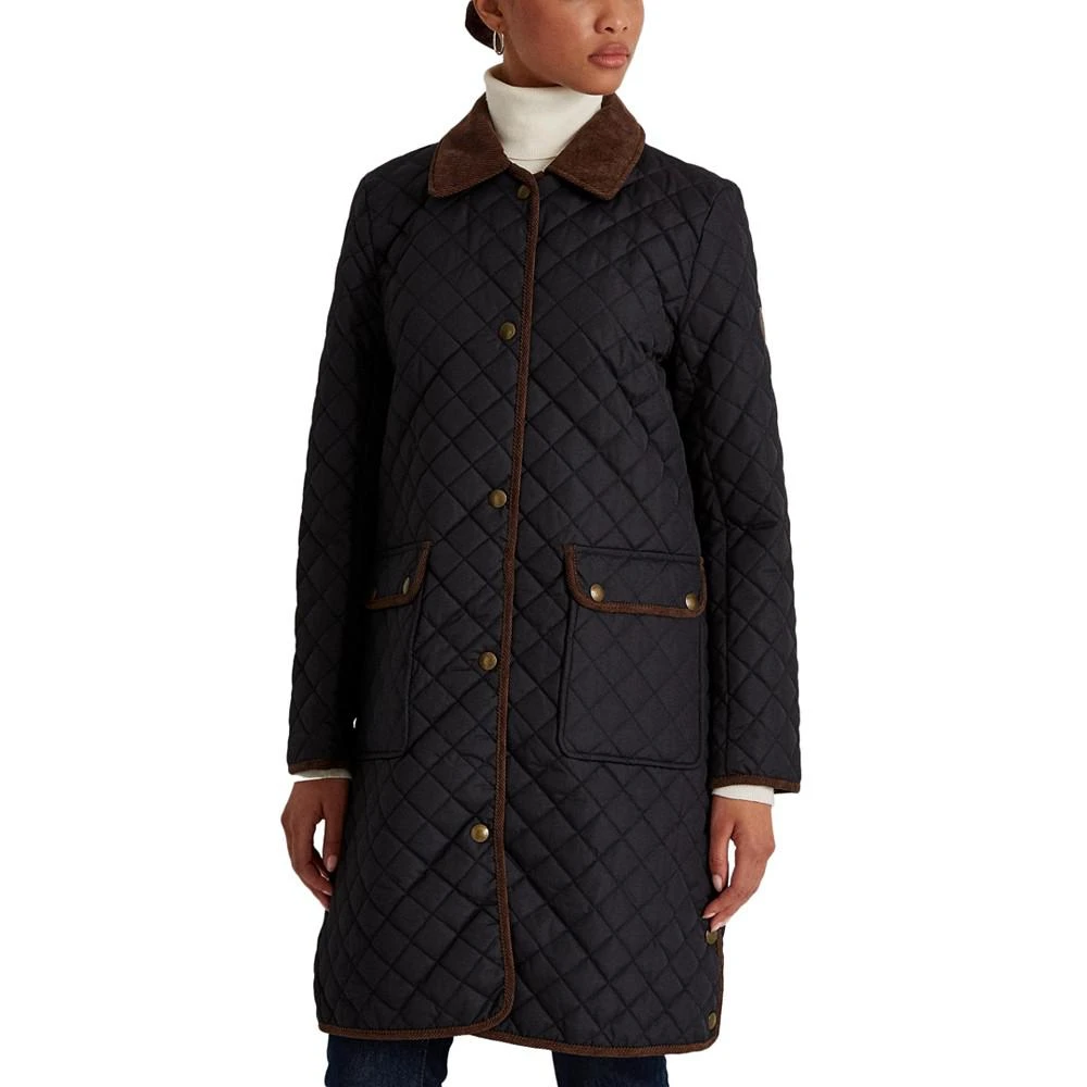 商品Ralph Lauren|Women's Corduroy-Trim Quilted Coat,价格¥1680,第1张图片