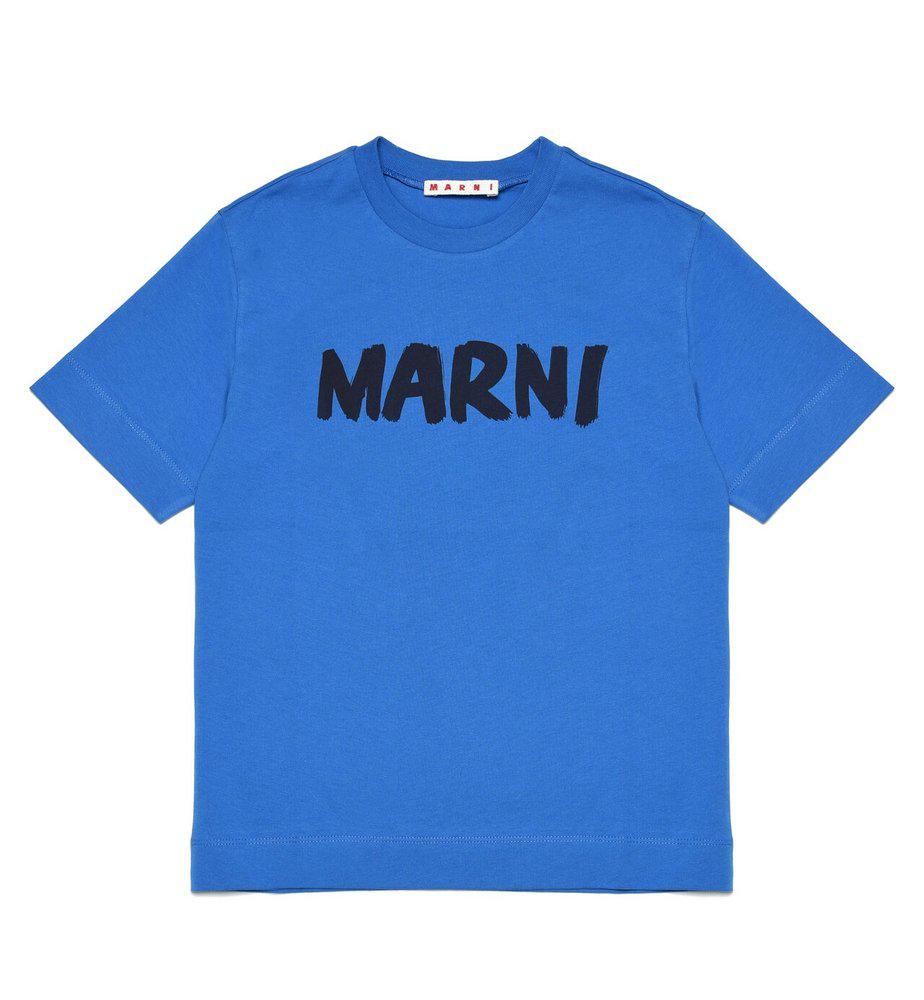 Marni Kids Logo Printed Crewneck T-Shirt商品第1张图片规格展示