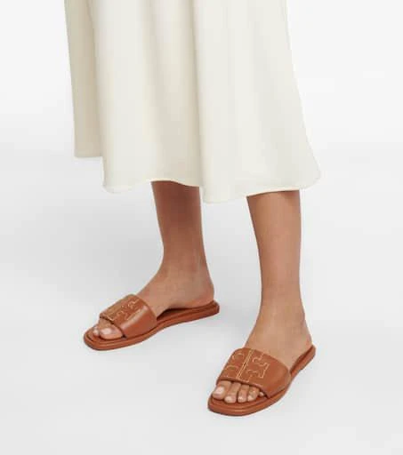 商品Tory Burch|Double T Sport leather sandals,价格¥2074,第4张图片详细描述