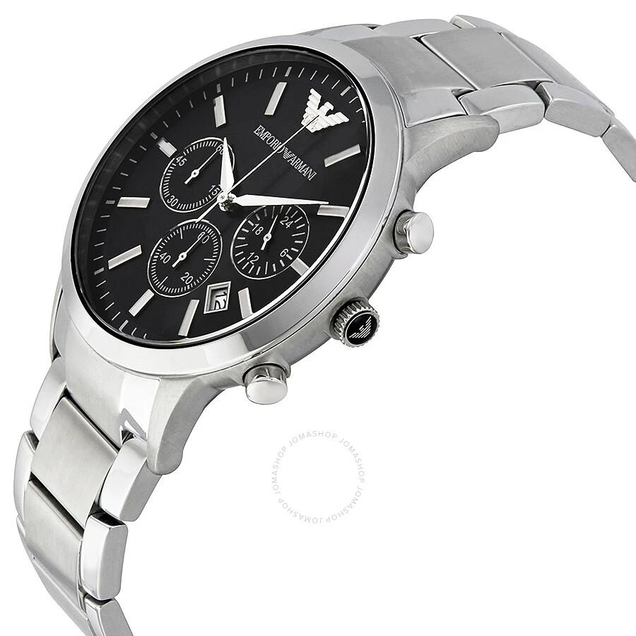 商品Emporio Armani|阿玛尼 经典计时码表黑色表盘精钢男士石英手表 AR2434  43mm,价格¥1393,第2张图片详细描述