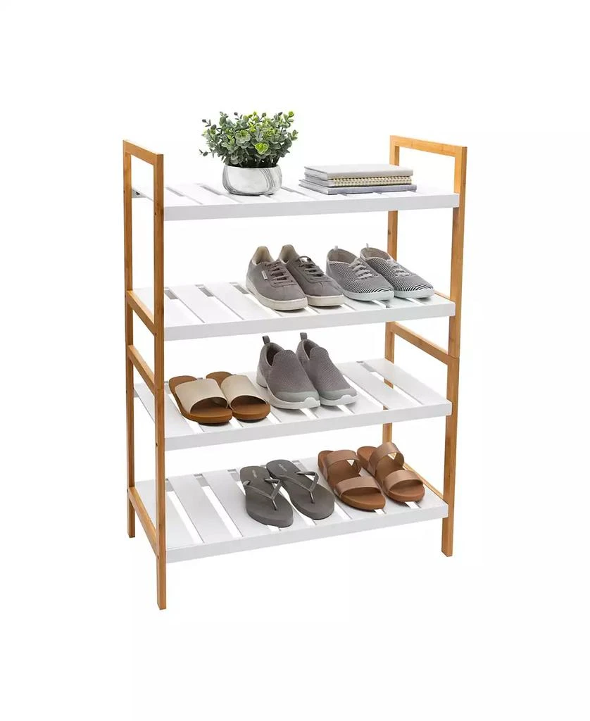 商品Organize it All|2 Pack Sonora Bamboo 2 Tier Stackable Shoe Rack,价格¥763,第1张图片