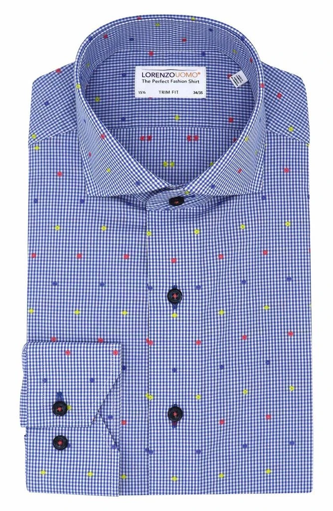 商品Lorenzo Uomo|Trim Fit Confetti Gingham Dress Shirt,价格¥376,第1张图片