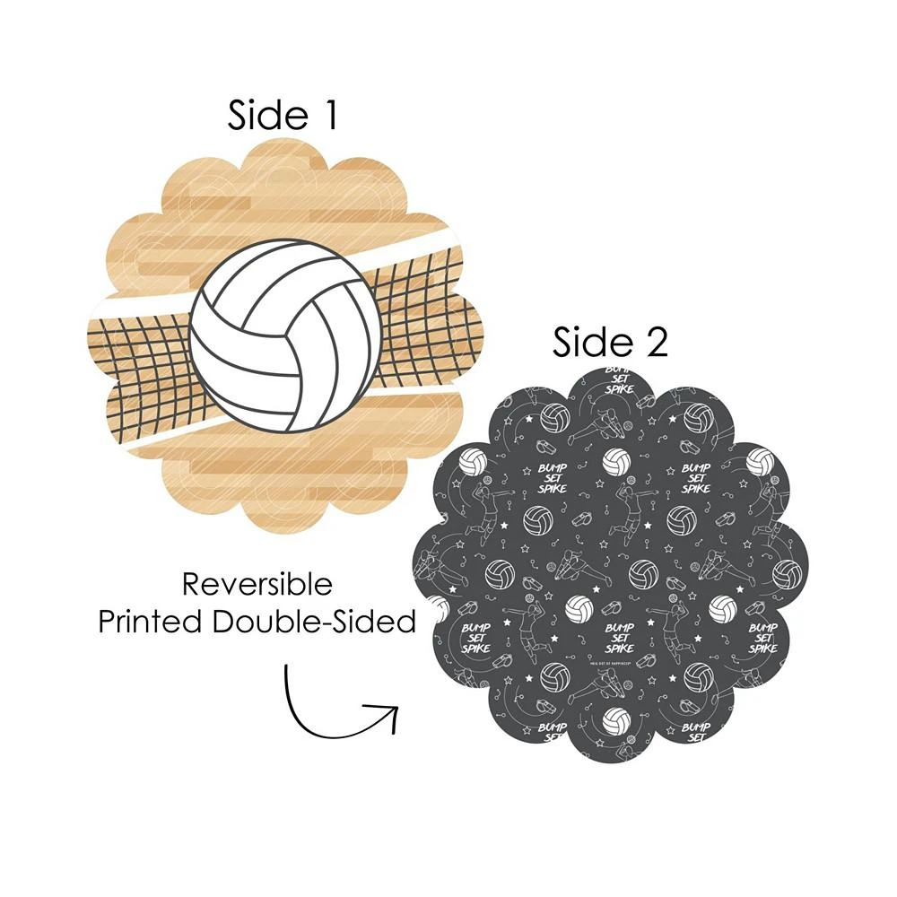 商品Big Dot of Happiness|Bump, Set, Spike Volleyball - Baby Shower or Birthday Party Table Chargers 12 Ct,价格¥127,第3张图片详细描述
