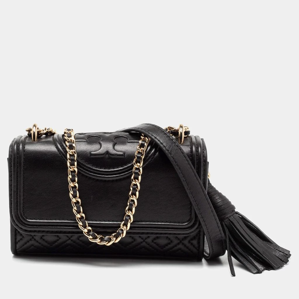 商品[二手商品] Tory Burch|Tory Burch Black Quilted Leather Fleming Convertible Shoulder Bag,价格¥2478,第1张图片