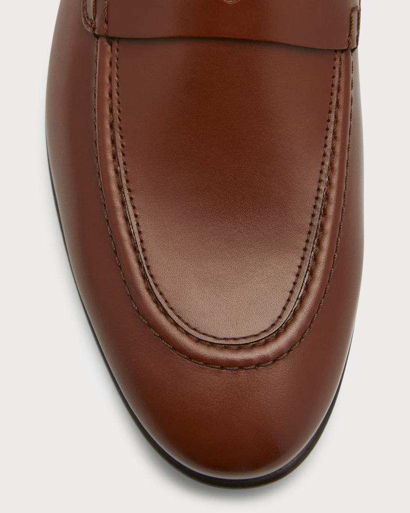 商品Salvatore Ferragamo|Men's Goya Almond Toe Leather Penny Loafers,价格¥6362,第7张图片详细描述
