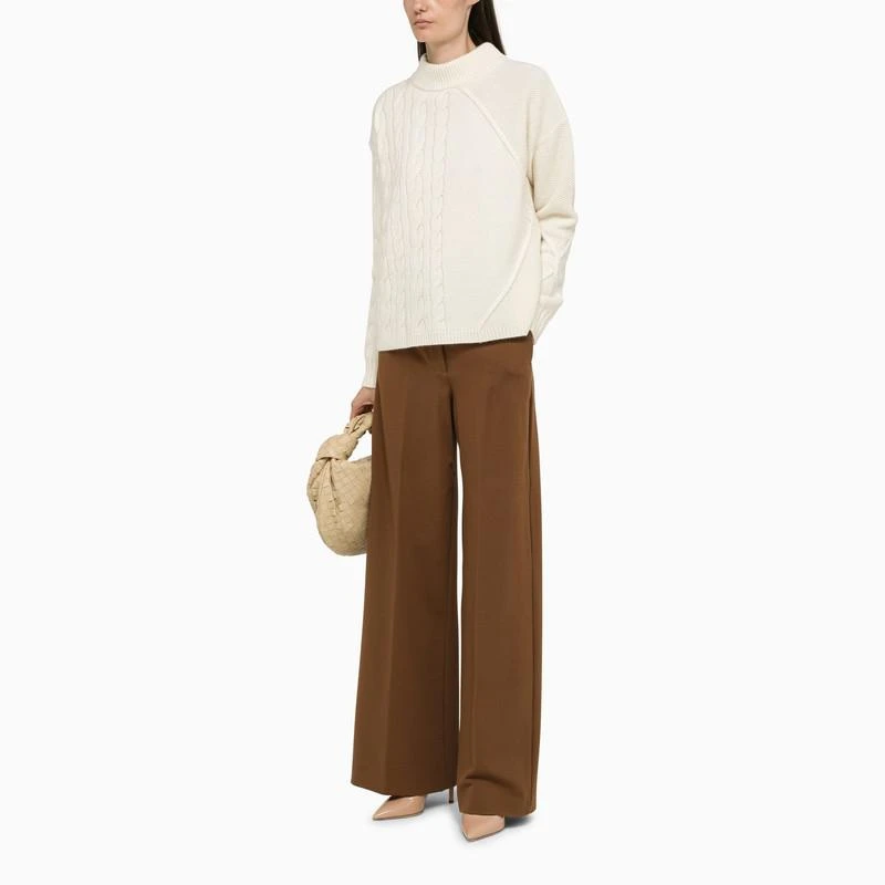 商品Max Mara|Ivory wool and cashmere cable knit sweater,价格¥1485,第2张图片详细描述