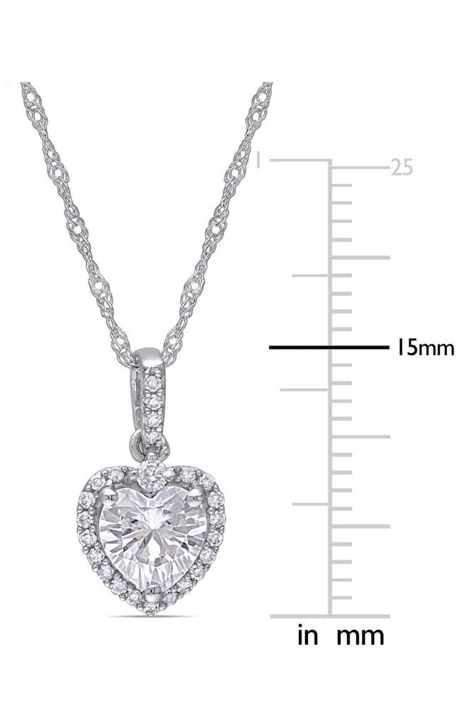 商品DELMAR|10K White Gold Created Moissanite Pendant Necklace,价格¥3372,第2张图片详细描述