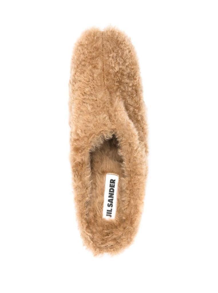 商品Jil Sander|Camel Brown Square Heel Mule in Shearling Woman Jil Sander,价格¥3246,第5张图片详细描述