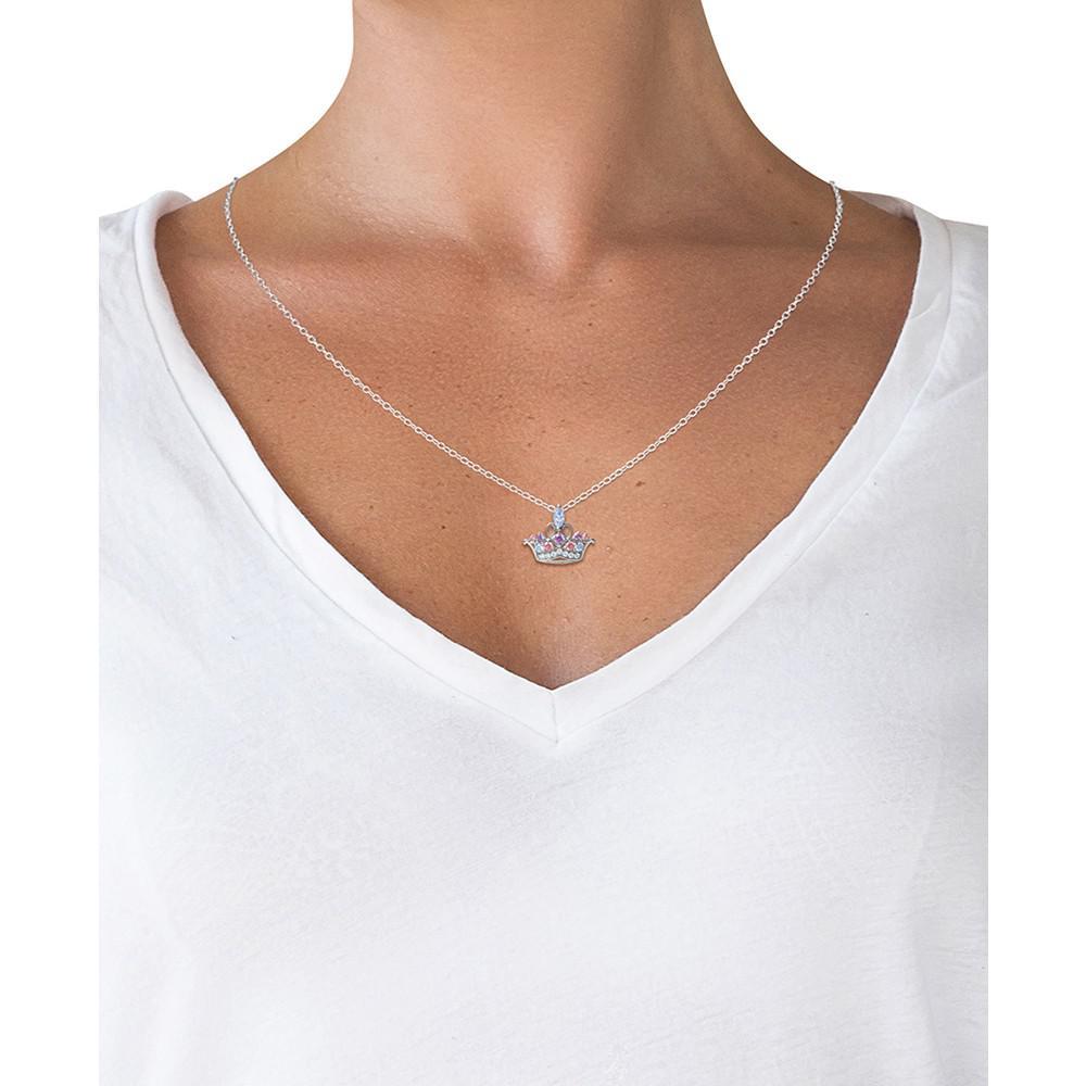 商品Disney|Multicolor Cubic Zirconia Tiara 18" Pendant Necklace in Sterling Silver,价格¥231,第4张图片详细描述