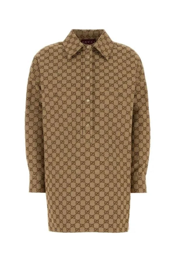 商品Gucci|GG Supreme fabric shirt,价格¥11790,第1张图片