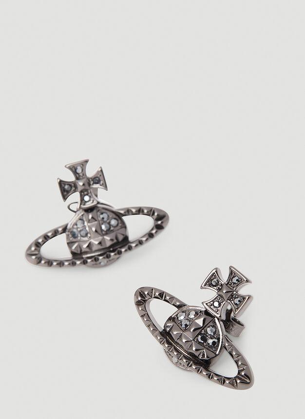 Mayfair Bas Relief Stud Earrings in Grey商品第2张图片规格展示