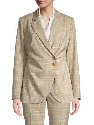 Elie Tahari | Pebble Step Plaid Wrap Blazer 540.67元 商品图片