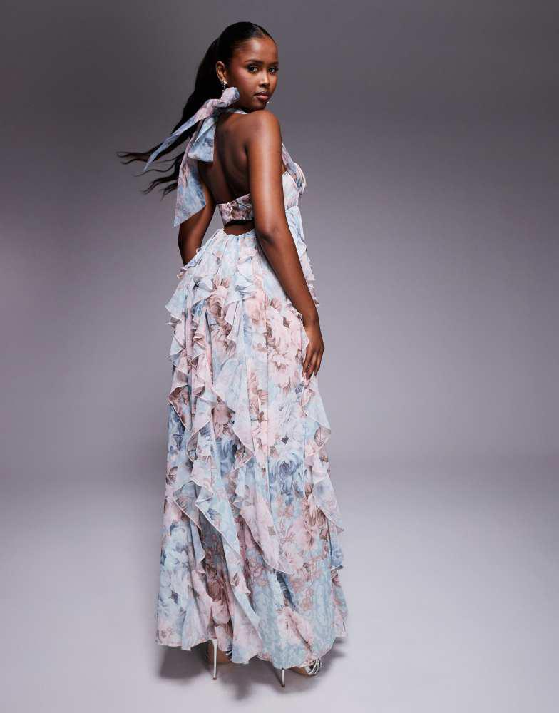 【freckle】ruffle long open dress in flower Mable Floral Tiered Ruffle Maxi Dress– ASTR the Label