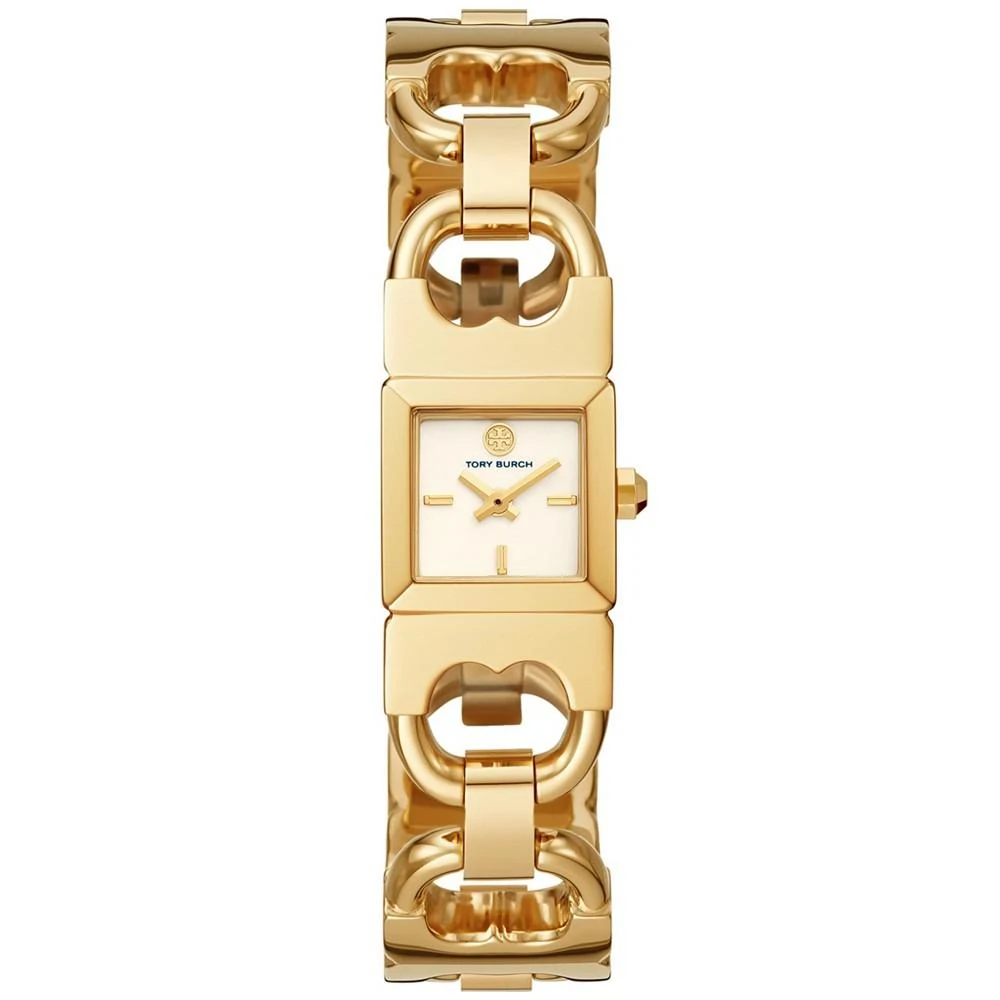 商品Tory Burch|Women's Double T-Link Gold-Tone Stainless Steel Bracelet Watch 22mm,价格¥2480,第1张图片