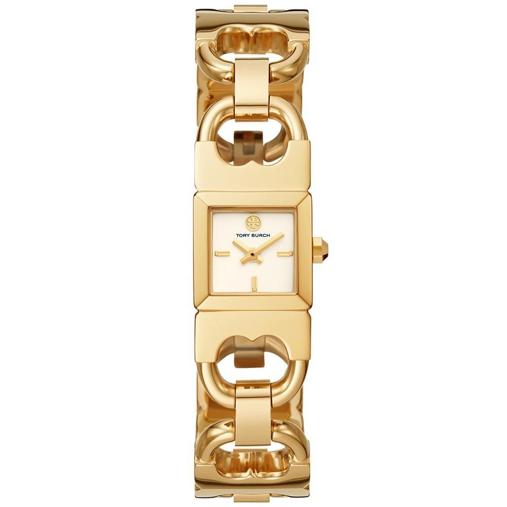 商品Tory Burch|Women's Double T-Link Gold-Tone Stainless Steel Bracelet Watch 22mm,价格¥2389,第1张图片