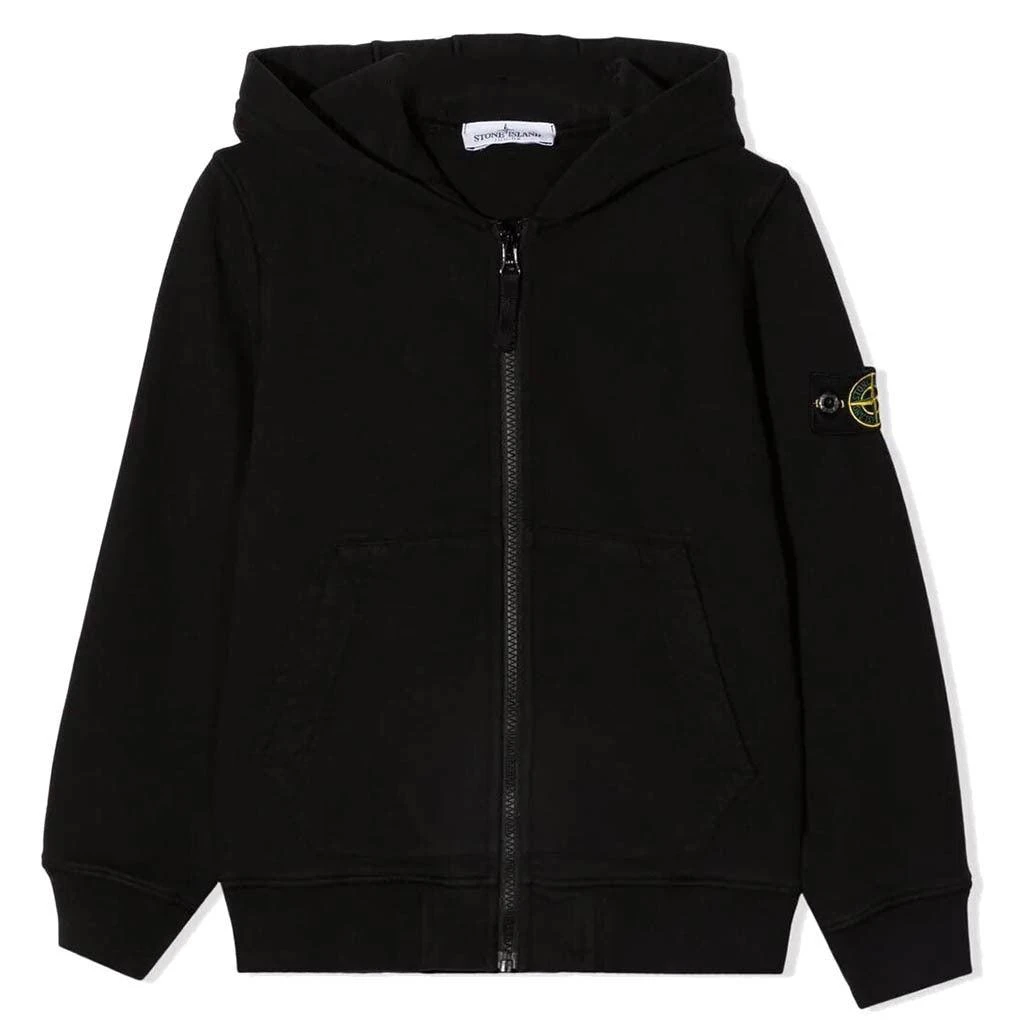 商品Stone Island|Black Zip Up Sweatshirt,价格¥1479,第1张图片