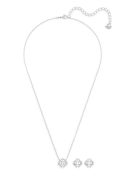 商品Swarovski|Sparkling Dance Rhodium-Plated & Crystal Necklace & Earrings Set,价格¥1448,第2张图片详细描述