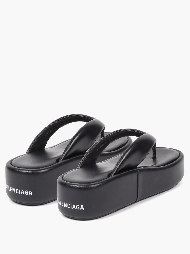 商品Balenciaga|Rise padded-leather flatform flip flops,价格¥3290,第4张图片详细描述
