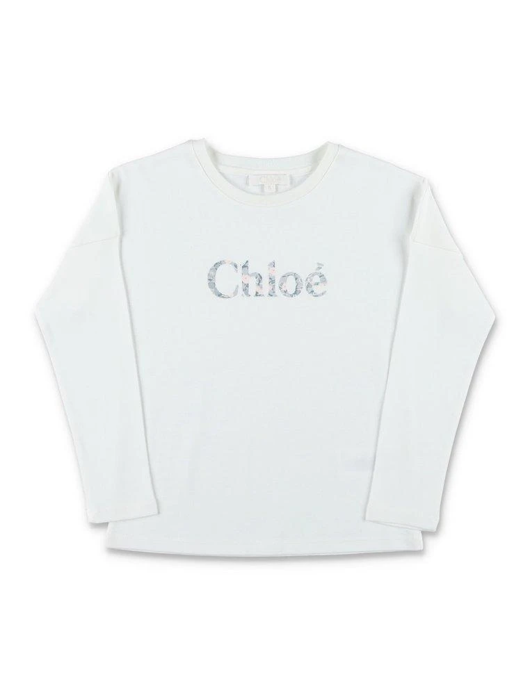 商品Chloé|Chloé Kids Logo Printed Long-Sleeved T-Shirt,价格¥513,第1张图片