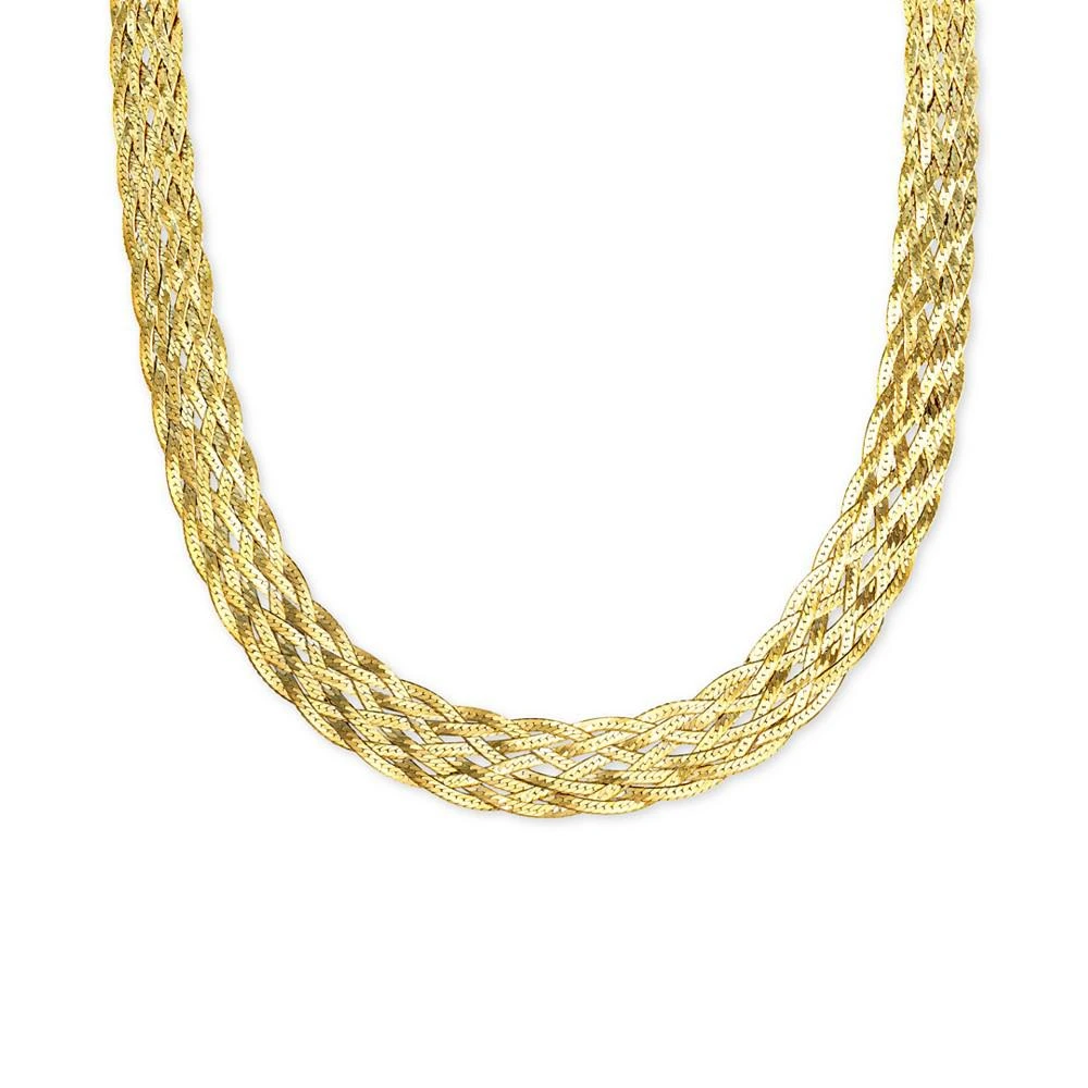 商品Giani Bernini|Braided Chain 18" Statement Necklace in 18k Gold-Plated Sterling Silver, Created for Macy's,价格¥1190,第2张图片详细描述