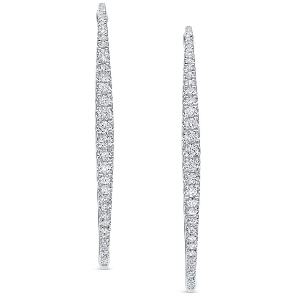 Diamond Graduated Medium Hoop Earrings (1-1/2 ct. t.w.)商品第3张图片规格展示