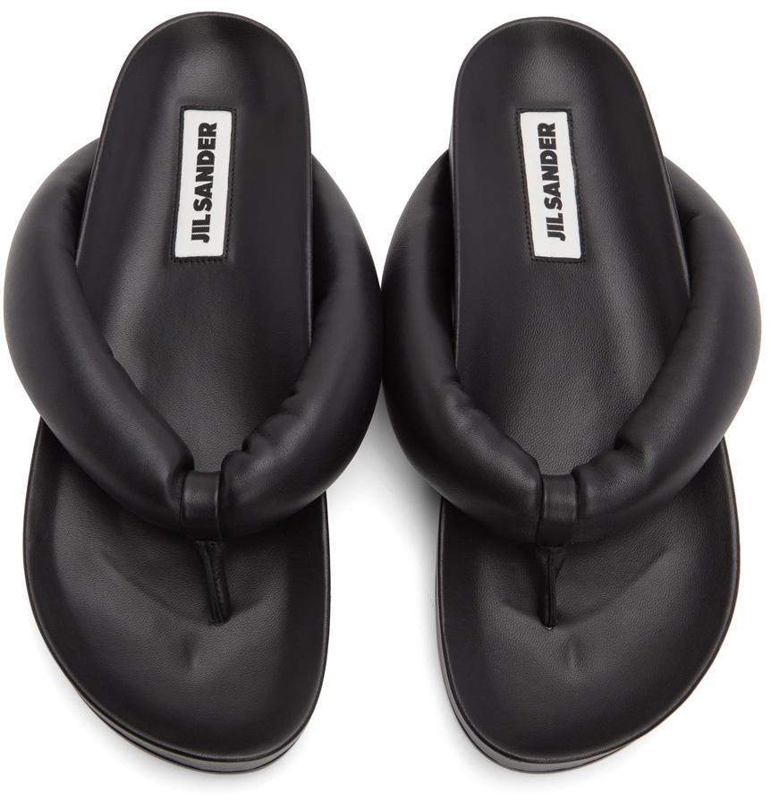 商品Jil Sander|Black Oversize Flip Flop Sandals,价格¥4213,第7张图片详细描述