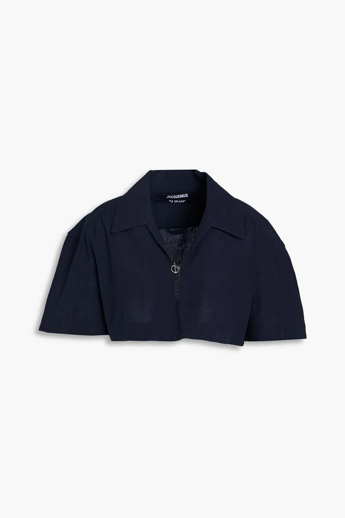 商品Jacquemus|Le Haut Bebi cropped hemp and cotton-blend shirt,价格¥1252-¥1605,第1张图片