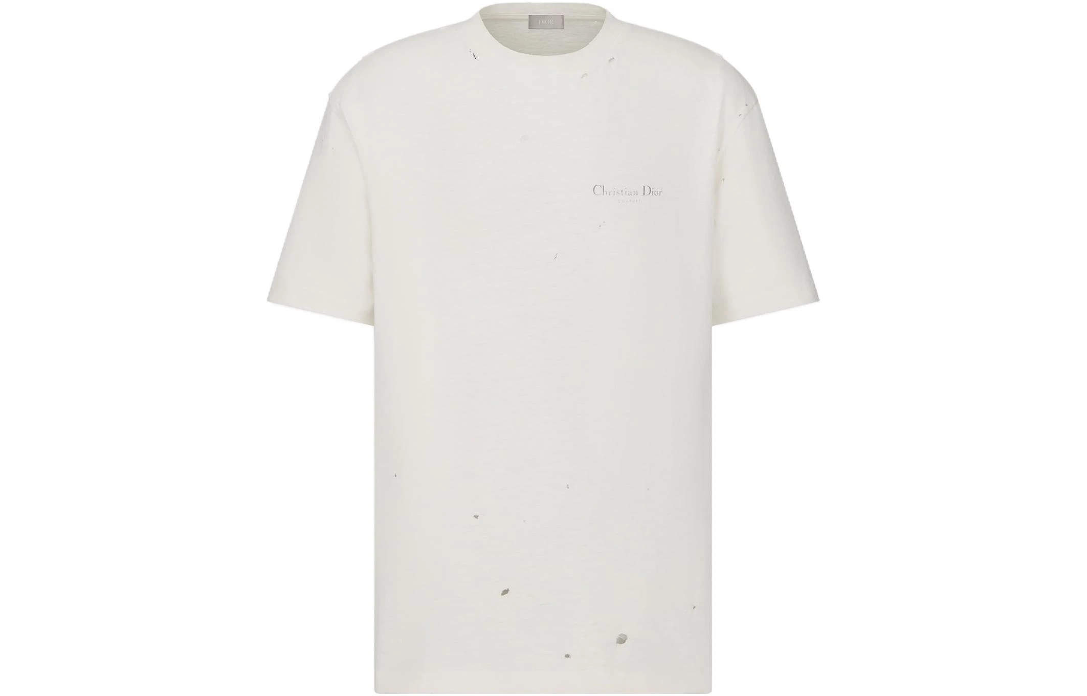 商品[国内直发] Dior|迪奥 迪奥 FW23 Logo字母印花破洞纯色休闲短袖T恤 男款,价格¥8584,第1张图片