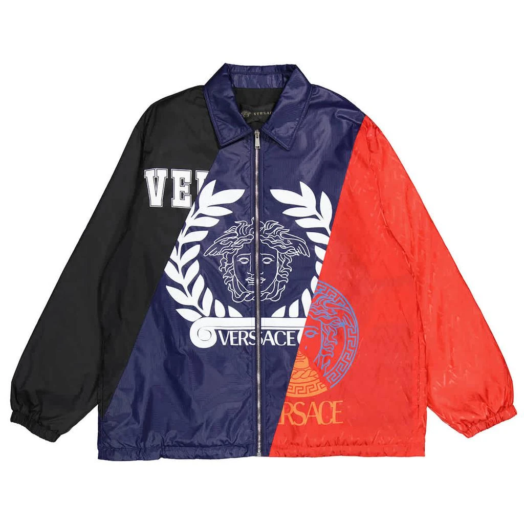 商品Versace|Versace Mens Compilation Logo Tri-Color Jacket, Brand Size 50,价格¥3299,第1张图片