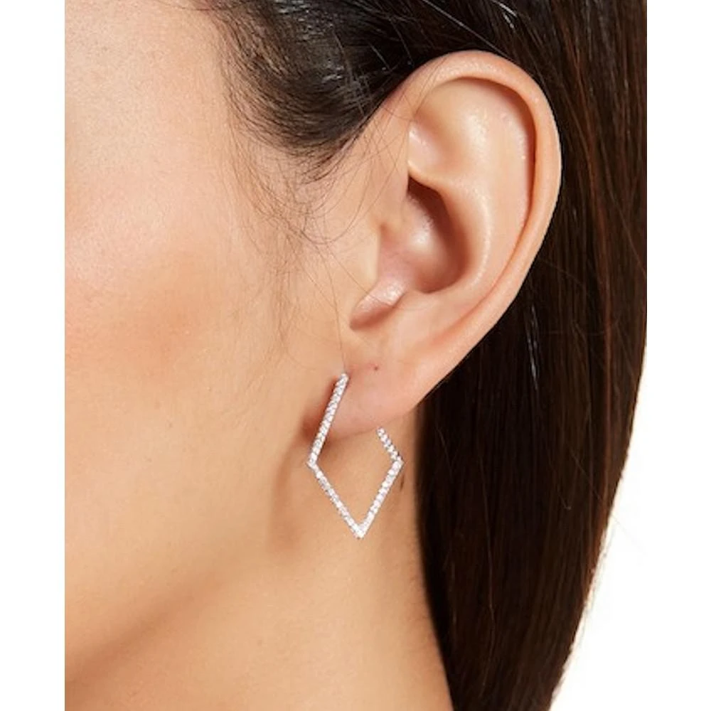 商品ADORNIA|Silver-Tone Geometric Wrap Around Hoop Earrings, 1",价格¥182,第2张图片详细描述