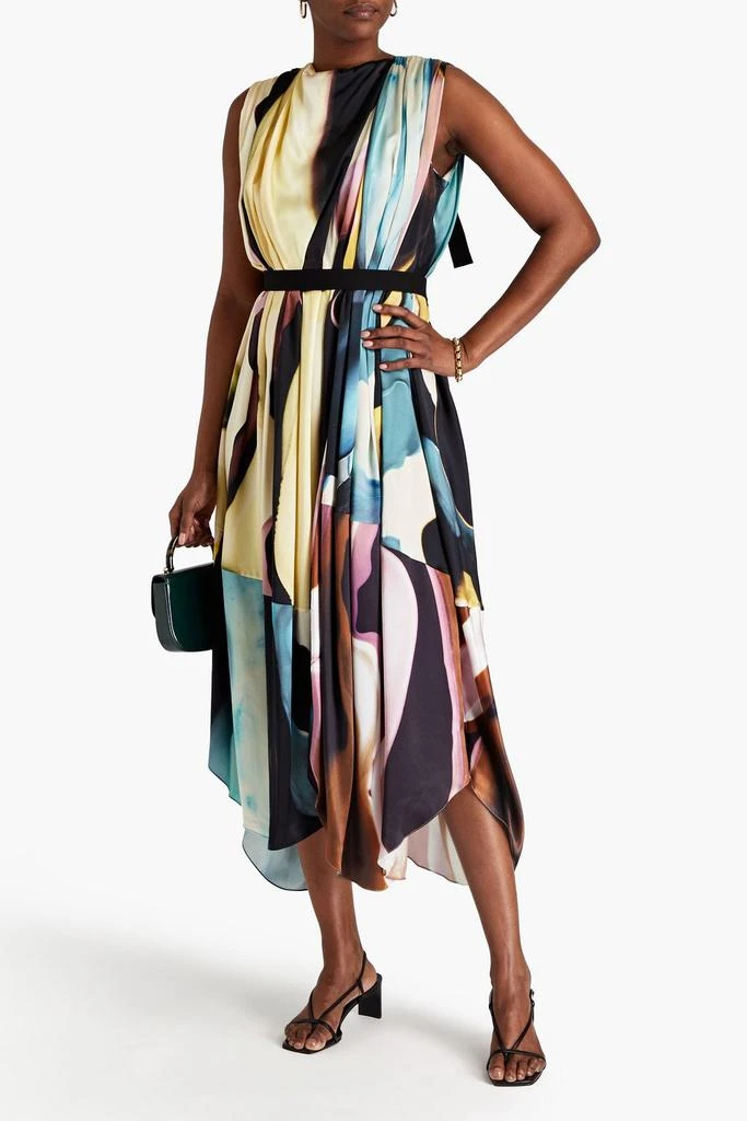 商品ROKSANDA|Gathered printed silk-satin midi dress,价格¥5933,第2张图片详细描述