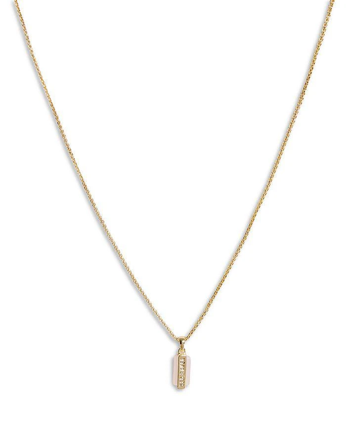 商品Ted Baker London|Gianni Gemstone Bar Adjustable Pendant Necklace in Gold Tone, 19",价格¥412,第1张图片