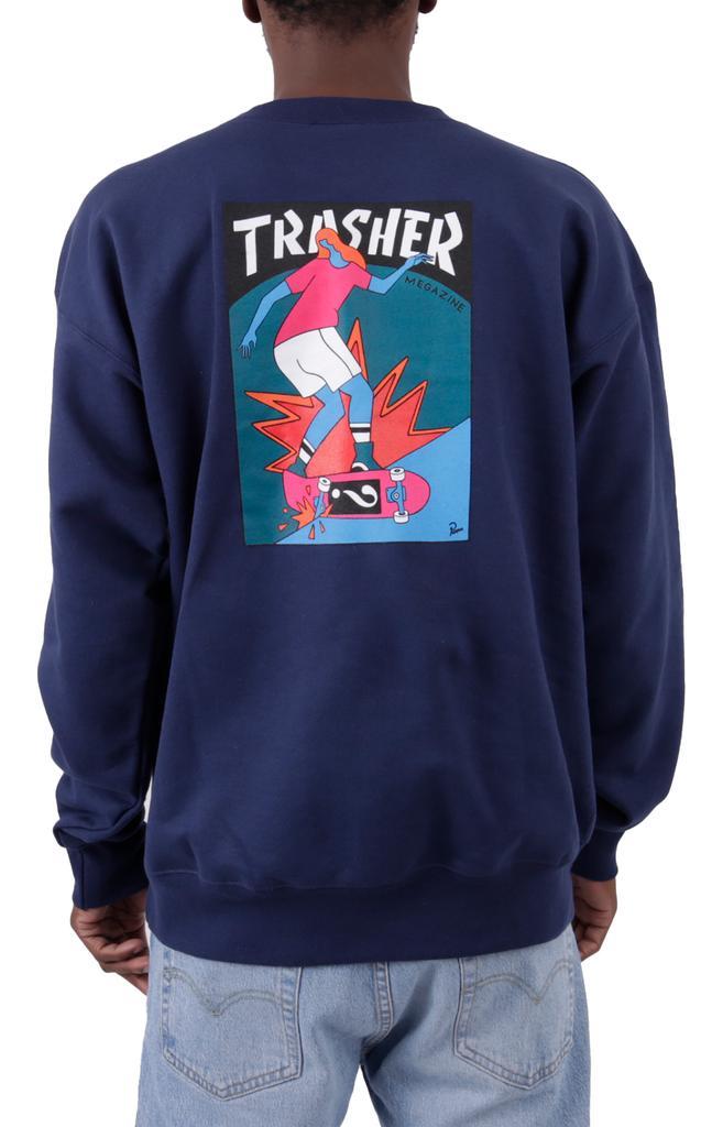 商品Thrasher|Trasher Hurricane Crewneck - Navy Blue,价格¥341,第5张图片详细描述