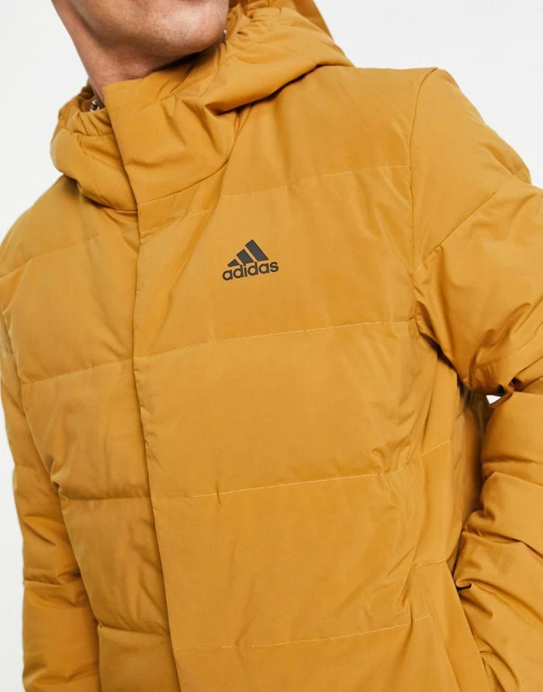 商品Adidas|adidas Outdoor Helionic hooded puffer jacket in brown,价格¥1106,第3张图片详细描述