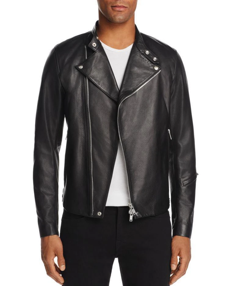 商品Theory|Draped-Front Leather Motorcycle Jacket,价格¥7692,第1张图片