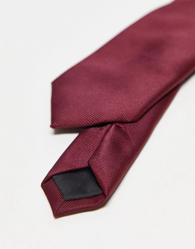 商品ASOS|ASOS DESIGN slim tie in burgundy,价格¥91,第2张图片详细描述