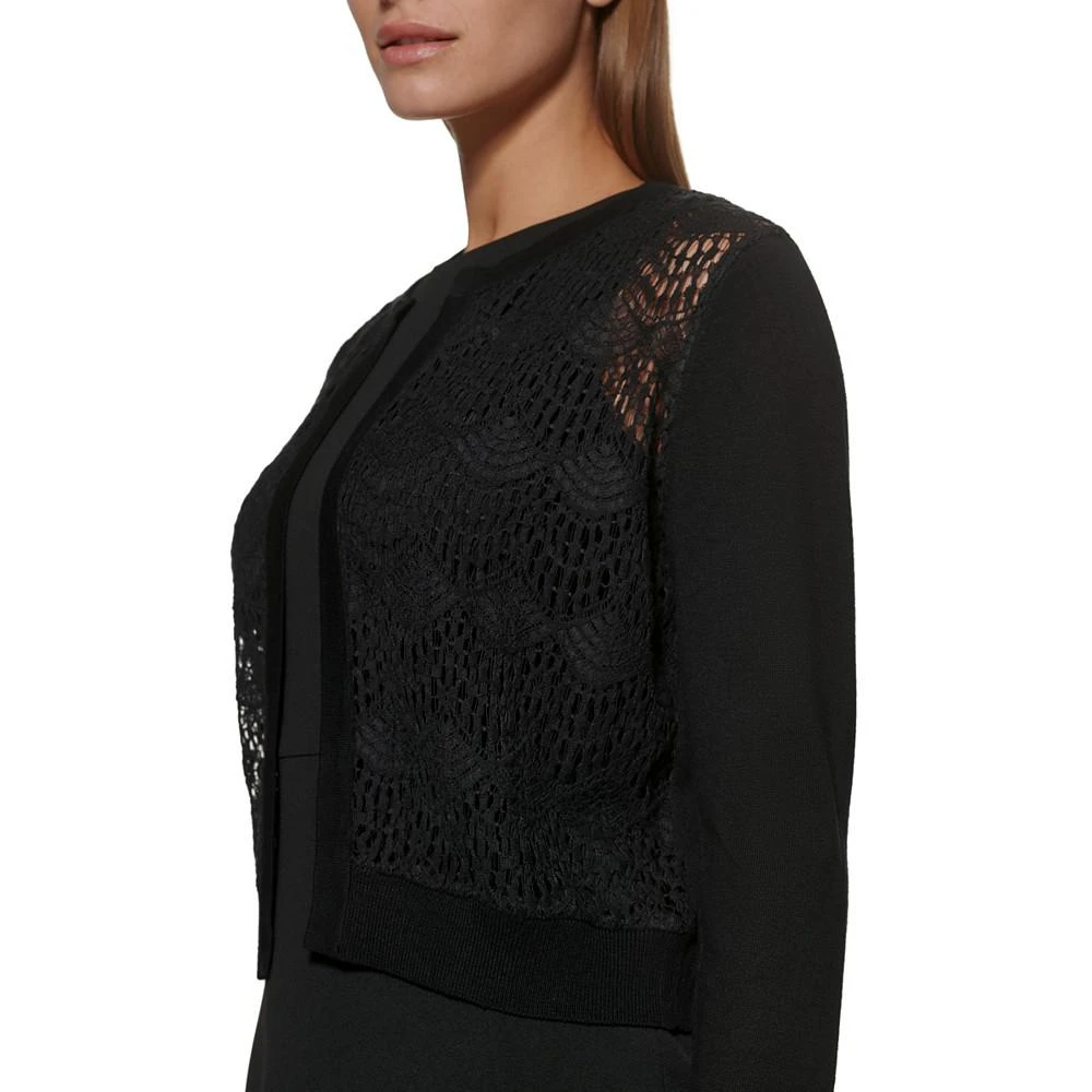 商品DKNY|Lace-Front Open-Front Cardigan,价格¥373,第2张图片详细描述