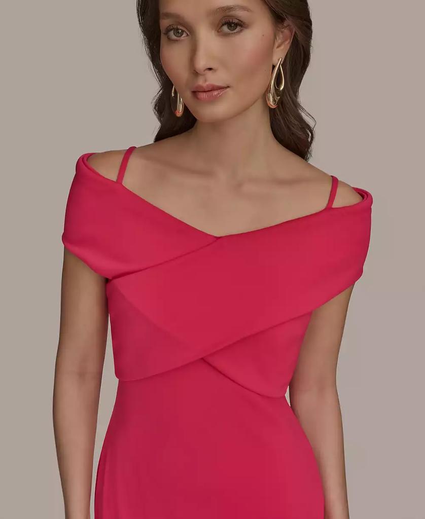 ◆Donna Karan クリスクロス オフショルダー ドレス Donna Karan New York Women's Criss-Cross Off-Shoulder Dress