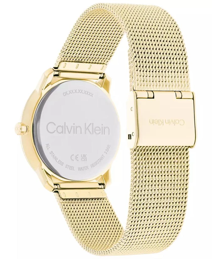 商品Calvin Klein|Unisex Gold-Tone Stainless Steel Mesh Bracelet Watch, 35mm,价格¥648,第3张图片详细描述