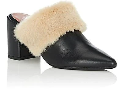 商品Barneys New York|Faux-Fur-Trimmed Leather Mules,价格¥734,第2张图片详细描述