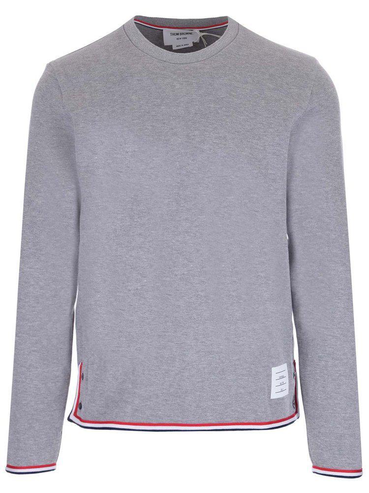 商品Thom Browne|Thom Browne Logo Patch Crewneck Sweater,价格¥3465-¥3669,第1张图片