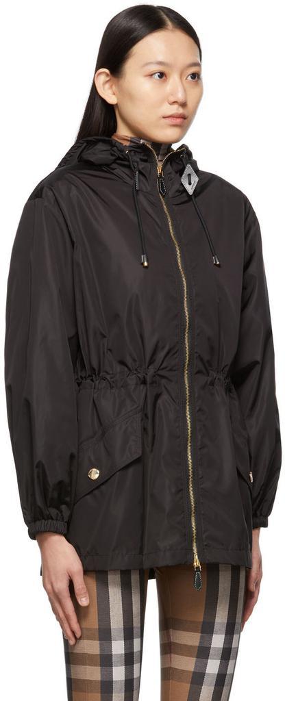 商品Burberry|Black Nylon Check Hood Binham Jacket,价格¥9350,第4张图片详细描述